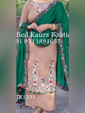 Beige kameez with palazzo pants